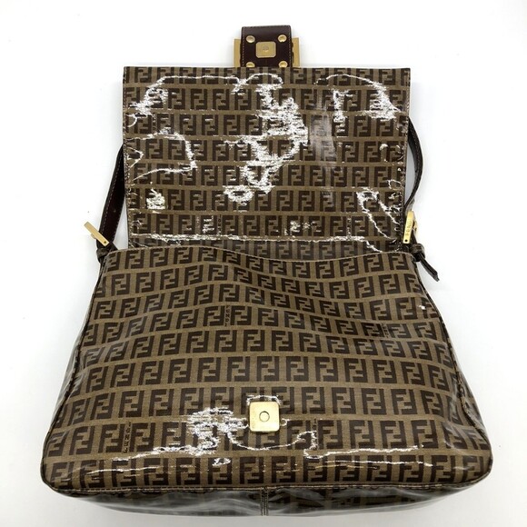 FENDI Brown Leather Shoulder Bag - Picture 7 of 12